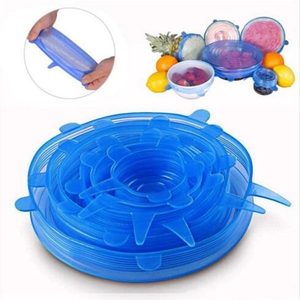 

seal preservative silicone lid film circulation use environmental bowl lid 6 pieces keep fresh food bowl lids wy294q