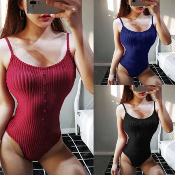 

women string backless knitting bodysuit playsuit ladies knit stretchy sleeveless catsuit backless home clothing, Black;white