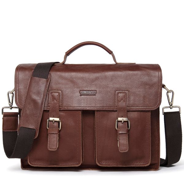 

mva 100% genuine leather men`s briefcase zipper male shoulder bag soft handle causal leather men`s briefcase