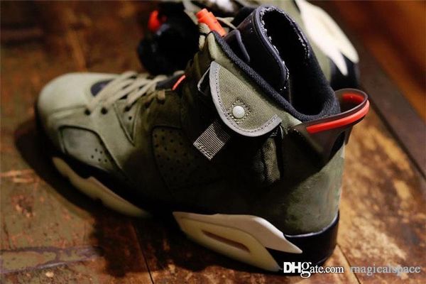 

2019 authentic air 6 travi cott medium olive noctilucent cn1084 200 6 men ba ketball hoe 28jordan port neaker with box