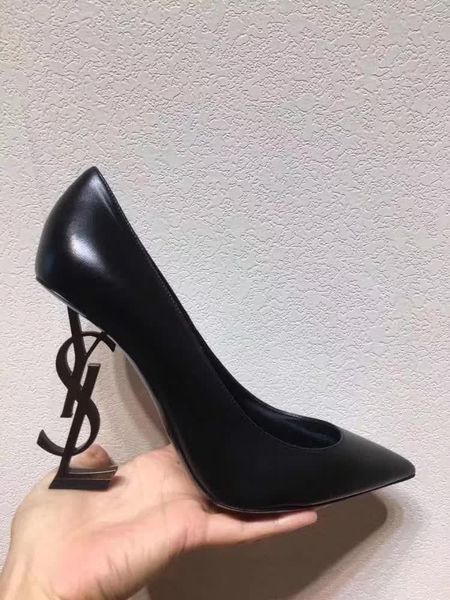 

b01 latest pointed high heel women's shoe leather wedding shoes shallow mouth high heels banquet party, Black
