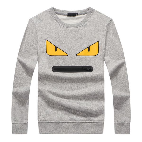 

italian brand male designer little monster sweater men's jacket round neck long-sleeved t-shirt print logo fashion wild cotton men&#039, Black