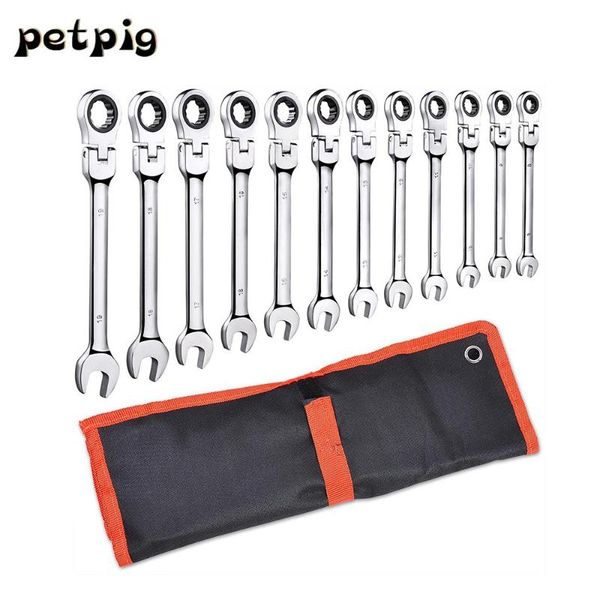 

petpig car wrenches set ratchet key set 5/7/12pcs spanners tools universal wrench car repair flexible head ratcheting wrench