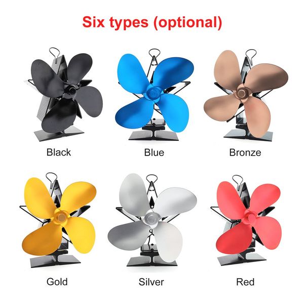 

4 blades thermal power fireplace fan heat powered wood stove fan log wood burner ecofan home fan efficient heat distribution
