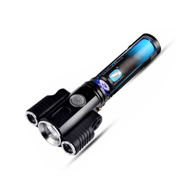 

портативный многофункциональный фонарик дроссельного алюминий с тремя головками регулируемого широкий углом подходит для прогулок trekking о