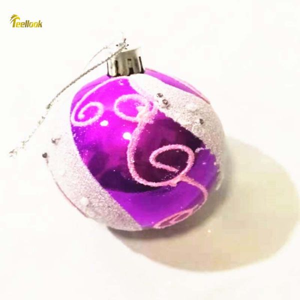 

teellook 5pcs 6cm painted christmas ball christmas tree decoration mall home decorations