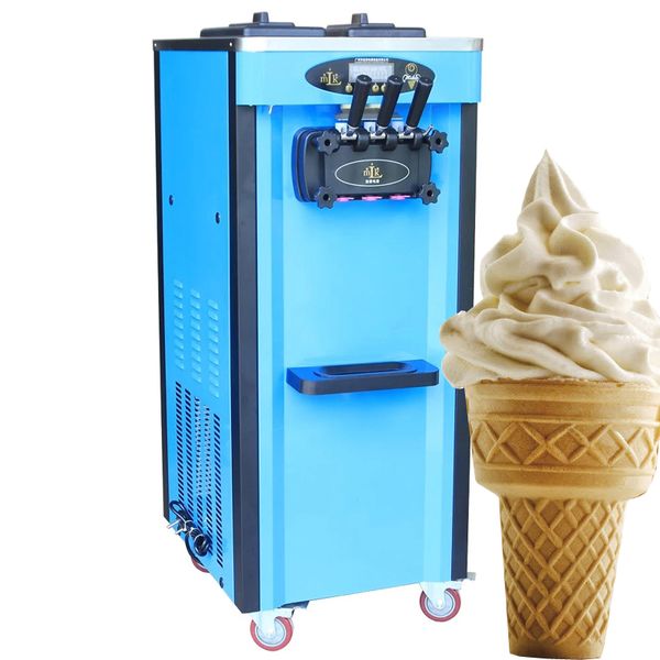 Máquina de gelados de três sabores comércio automático vertical leiteiro loja de chá pequeno gelado macio Frete Marítimo