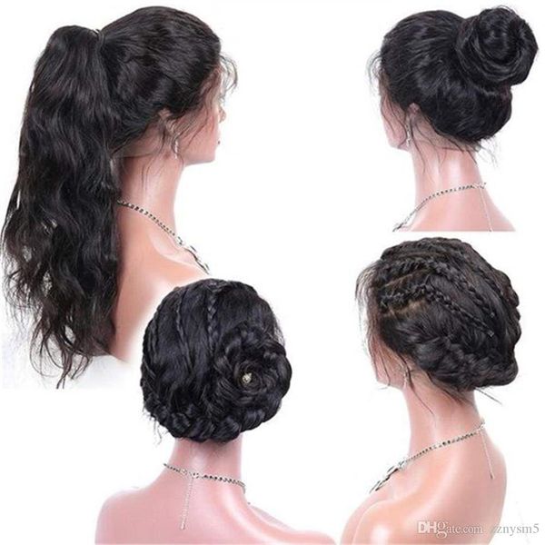 

body wave lace front wig remy human hair wig 24inch long short hair lace frontal wig natural black color for women