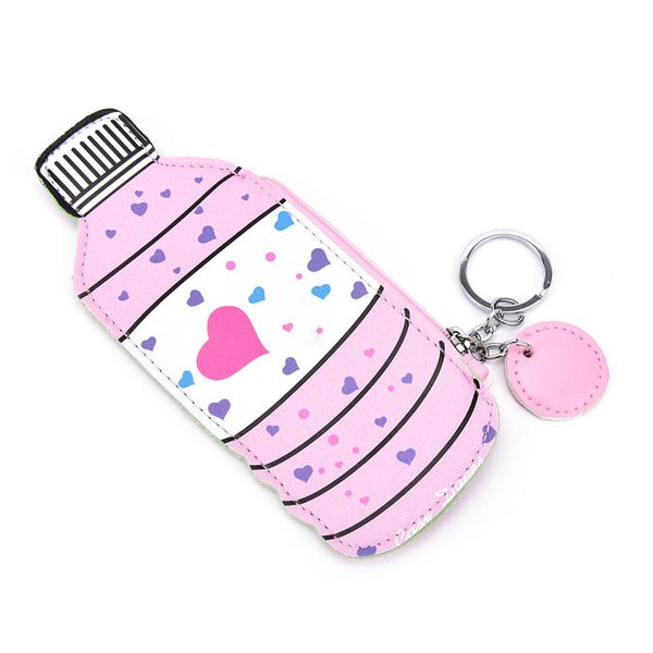

new fashion cartoon women coin purse wallet handbags cute purses catch bag pattern keychain ring purse, Red;black