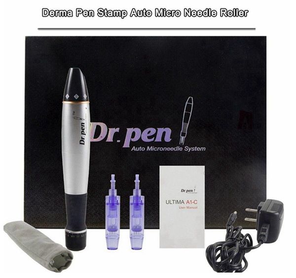 Electric Auto Derma Stamp Dr Pen Microneedle Roller con cartuccia ad ago a 12 pin Lunghezza punta regolabile 0,25 mm-3,0 mm Beauty Spa Uso domestico