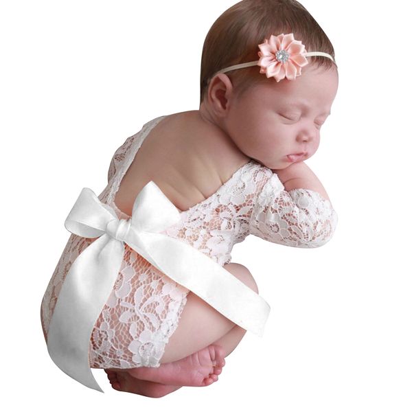 

baby newborn riding suit girl with bow clothing kids pgraphy props overalls princess playsuits overalls clothing lace romper, Yellow