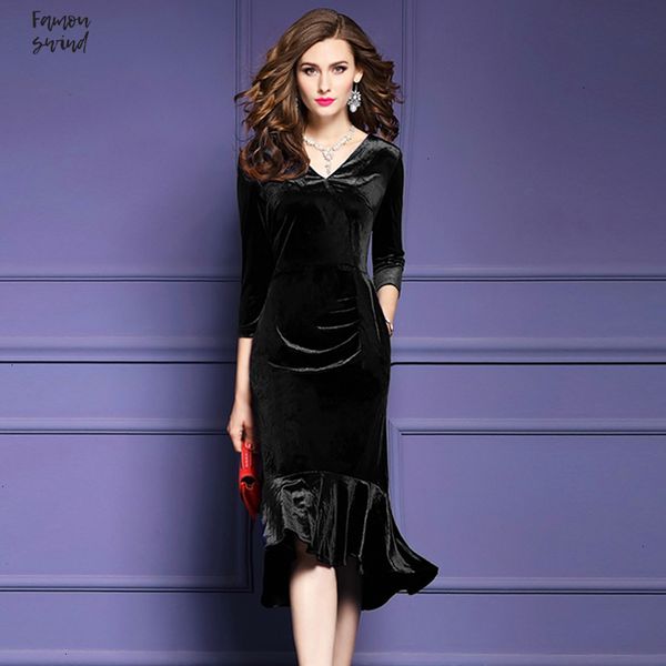

spring summer dress women 2019 vintage velvet dress bodycon party dress ukraine mermaid vestidos plus size 3xl, Black;gray