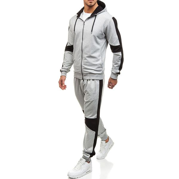 

2019 mens designer tracksuits for mens designer hoodies sweat suits fashion mens hooded sportswear spring men zipper two piece set, Gray