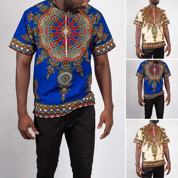 

men's casual shirts men fashion short sleeve floral turn down collar shirt ethnic loose zipper camisa vintage printed incerun, White;black