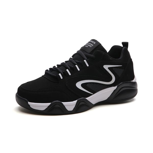 

2019 new junior leisure shoes korean edition fashion low-help men's shoes, Black
