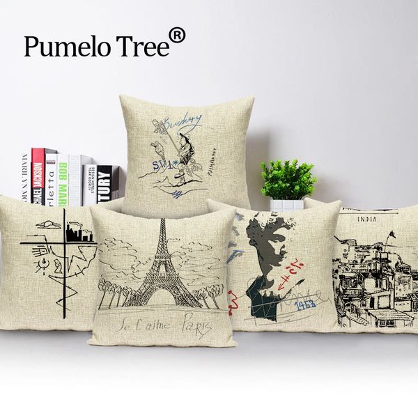 Nordic Cushion Covers French Paris Black White Cushions Decoration Home Pillow Case Simple Style Pillow Decor For Bed Sofa Cases Replacement Outdoor Nordic Cushion Covers French Paris Black White Cushions Decoration Home Pillow Case Simple Style Pillow Decor For Bed Sofa Cases Replacement Outdoor