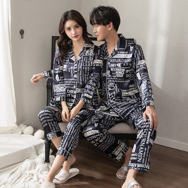 

lady print pajamas set 2pcs shirt&pants satin sleepwear lovers kimono robe gown pyjamas suit casual intimate lingerie homewear, Black;brown