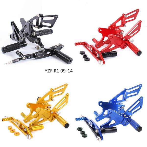 

cnc aluminum motorcycle adjustable rearsets rear sets foot pegs for yamaha yzf 1000 r1 yzf r1 2009 2010 11 2012 2013 2014 yzfr1