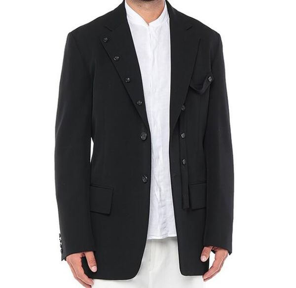 

s-6xl 2019 spring men's new fashion personalized large size customization retro shaped barge coat, Black;brown