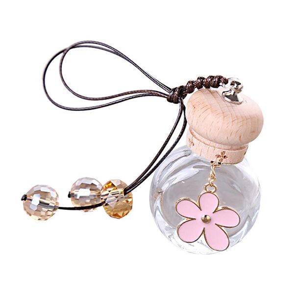 

lovely flower glass empty perfume bottle pendant car hanging ornament decor