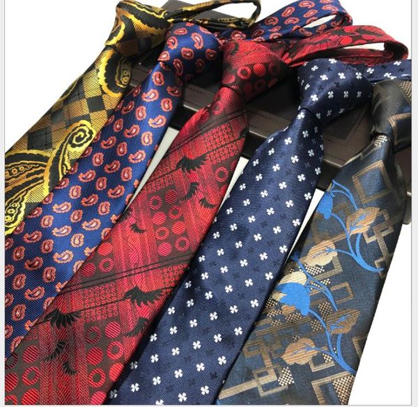 

new 8cm men's tie business dress wedding cashew flower polyester jacquard, Blue;purple