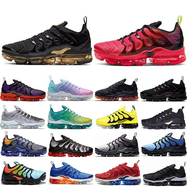 

new arrival tn plus black gold triple white running shoes lemon lime red game royal grape firecracke volt men sport sneakers size 36-47, White;red