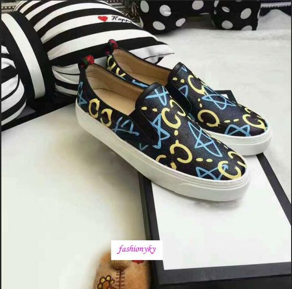 

high-qualitymen's sports shoes casual ace shoes low italian brand king walking animal pattern running shoeswith box, Black