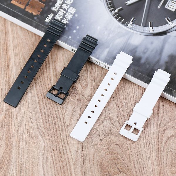 

men's watch accessories resin strap pin buckle for lrw-200h waterproof sports rubber black strap, Black;brown