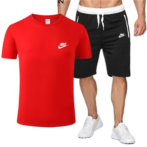 

V6 Nike мужчины люксовый бренд дизайнер мужская футболка +шорты комплект лето с коротким рукавом спортивный костюм тренажерные залы повседневная мужская футболка 2 шт