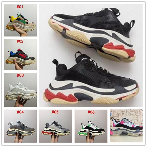 

Luxury Paris Shoe Triple S Casual Dad Shoes for Mens Womens Beige Black Designer Sneaker Wholesale 36-45