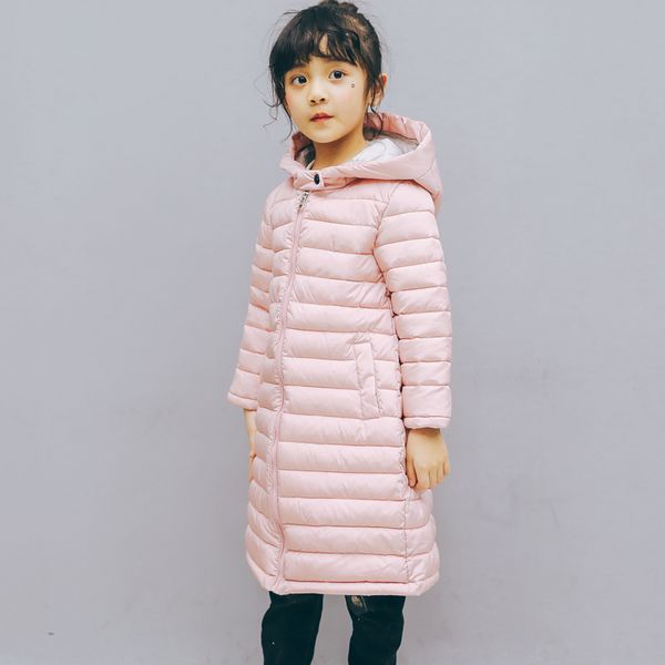 

children's winter jackets for boys long jacket cotton padded girls coat kids parka warm hooded outerwears snow wear clothing, Blue;gray