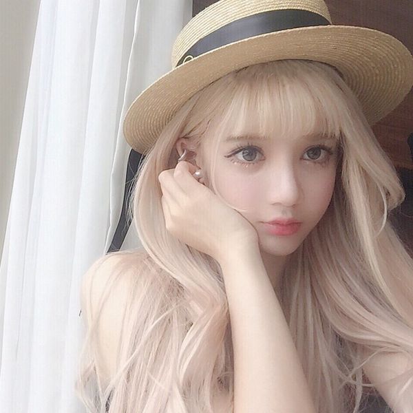 Spot Manufacturers Wholesale Wig Female Air Bangs Long Curly Pear