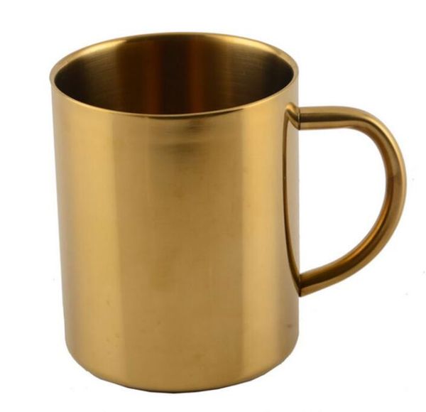 

double wall stainless steel copper plated coffee mug nordic style mug water tea cup insulated cups drinking accessories
