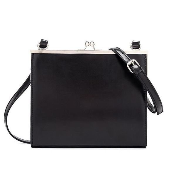 

casual clip bag women messenger bag pu leather black 2019 lady shoulder crossbody brands all-match tote bags ins purse sac