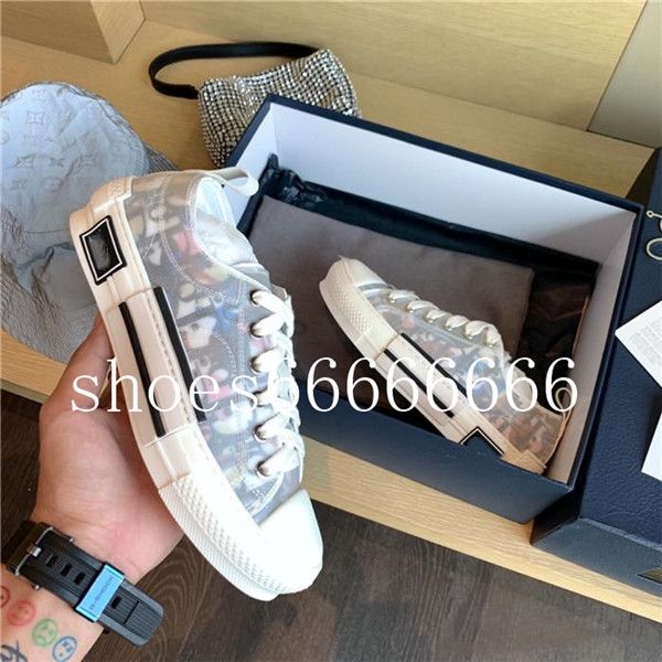 

new 19ss flowers technical canvas b23 high sneakers in oblique men luxury designer shoes womens fashion sneakers casual shoes fdzhlzj, Black