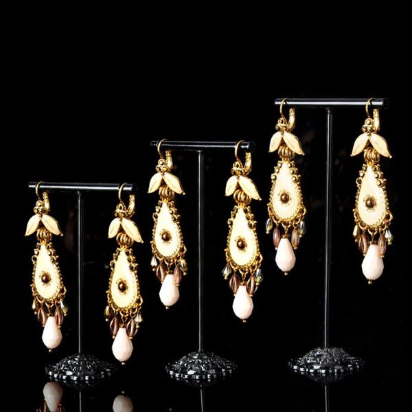 

3 pcs alloy earrings display t-shape stand showcase jewelry organizer holder q0ke, Pink;blue