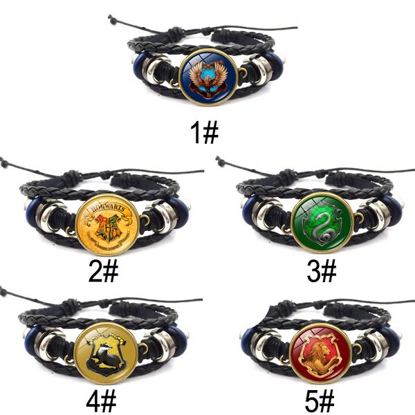 

5 styles glass round commemorative bracelet college student badge bracelets multilayer film cosplay costume magic wristband bh2306 tqq