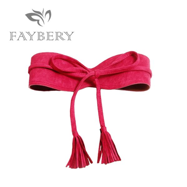 

fashion designer suede belts for women self tie bowknot wide women belts pu leather female waist belt cummerbund, Black;brown