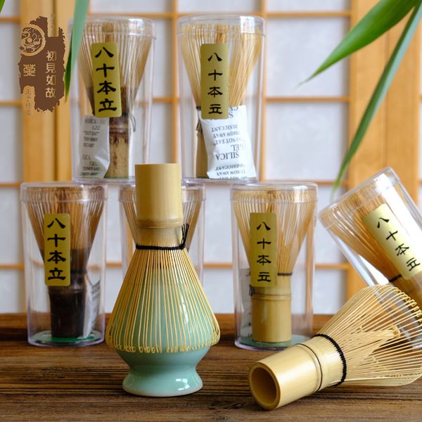 Cerimonia giapponese Bambù Matcha Pratica Polvere Frusta Caffè Tè verde Pennello Chasen Strumento Smerigliatrice Spazzole Strumenti per il tè DLH429
