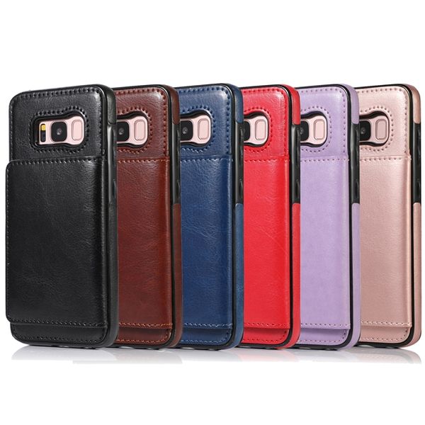 

leather tpu hard case for samsung galaxy s8 s9 plus s10 s10e note 10 pro 8 9 id card slot veneer gluing stand hybrid skin cover luxury 50pcs