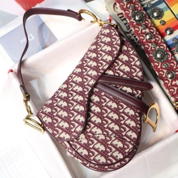 

new woman oblique saddle handbag luxury designer bag m928o blique jacquard canvas woman shoulder messenger bag fashion shoulder bag