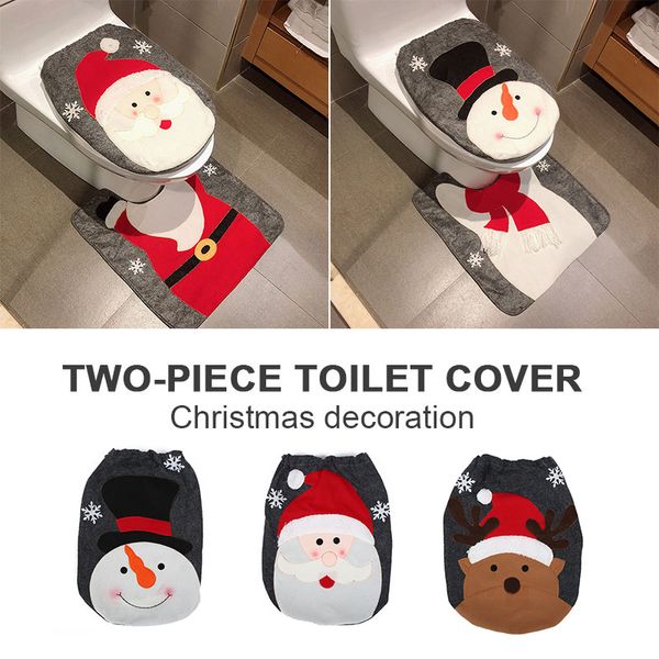 

winter carpets snowmen bathroom mat set toilet seat cover creative christmas decoration party favor santa claus new year