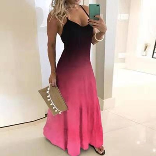 

womens sleeveless beach dresses new arrival summer women printed dresses quality women clothing 12 colors size ph-yf203124, Black;gray