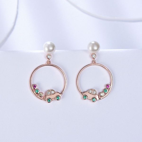 

lk 925 серебряных серег персонализированной творческих окрашенных автомобиля серьга ювелирных изделия, подарок дня святого валентина, Golden;silver