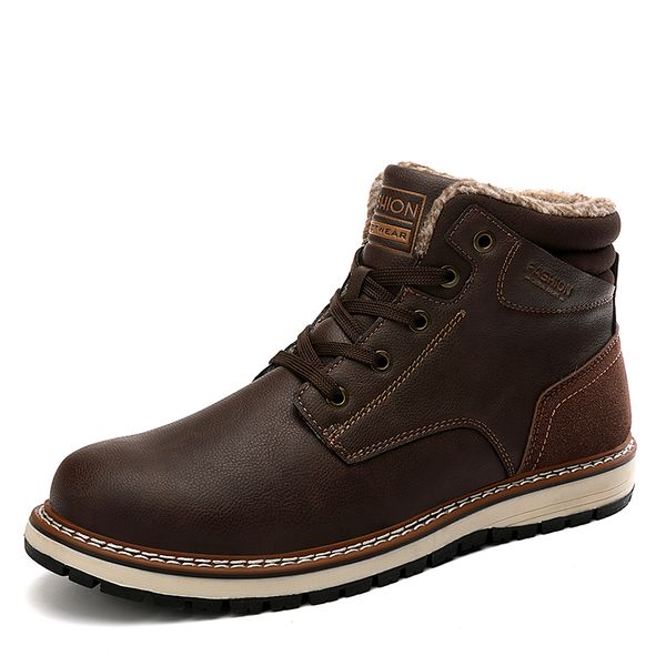

2019 men boots high black winter outdors winter shoes men warm shoes casual big size