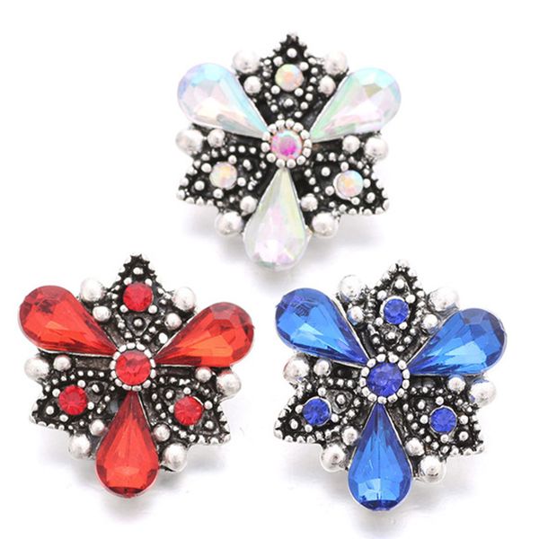 

wholesale w023 flower 3d 18mm 25mm metal snap button for bracelet necklace interchangeable jewelry women accessorie findings