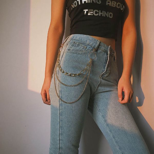 

punk pants keychain hip hop belt tassel trousers silver gold chain for women cool metal key chain jewelry on jeans