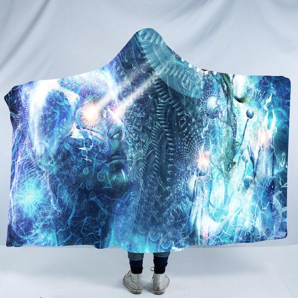 

softbatfy alien science ficfiction galaxy hooded blanket fleece throw blanket dropshipping