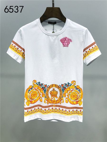 

2019 summer round collar short sleeve t-shirt new fashion round neck soft thin men's giv shirt summer printing high-end brand giv tees3, White;black