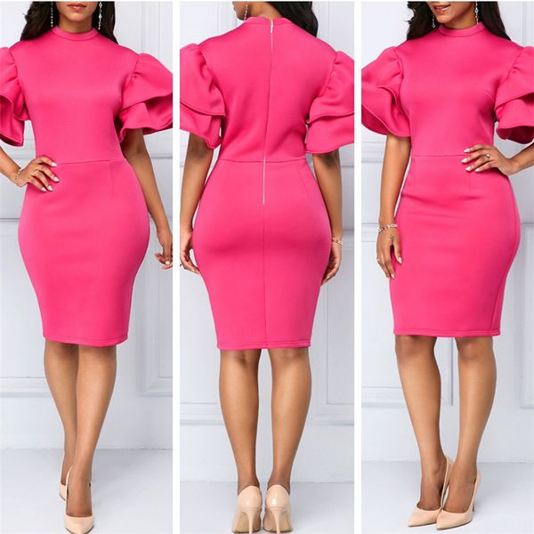 

guyuera new african fashion ruffled red slim dress european and american fashion evening dress